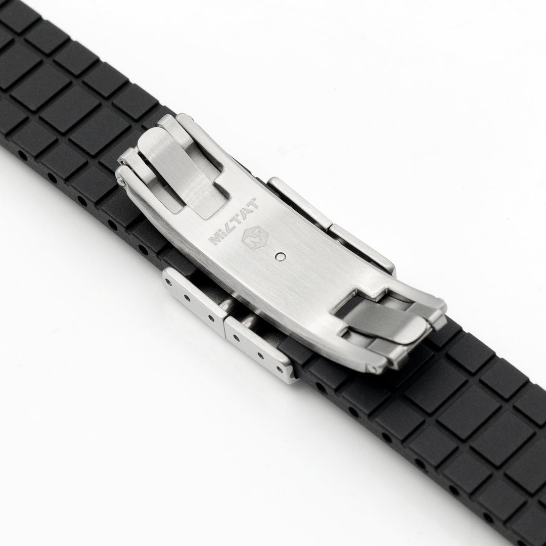 20mm Quick Release FKM28 Black FKM Rubber watch strap Strapcode watch bands