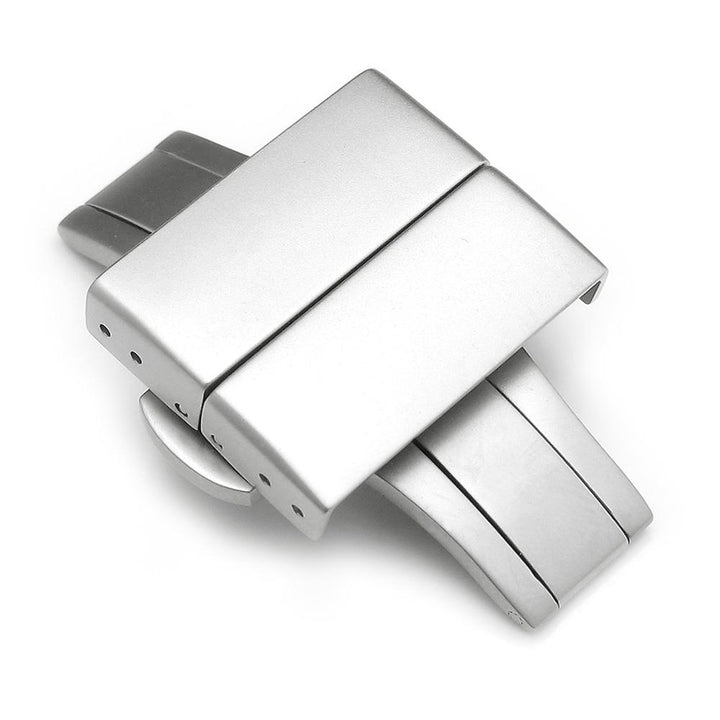 20mm, 22mm Deployment Buckle / Clasp, Sandblast Stainless Steel with Release Button - Taikonaut