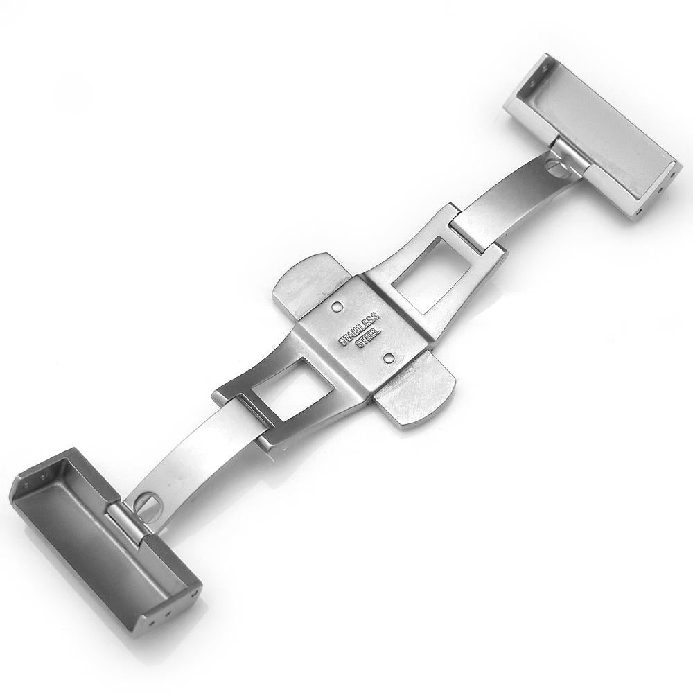 20mm, 22mm Deployment Buckle / Clasp, Sandblast Stainless Steel with Release Button - Taikonaut