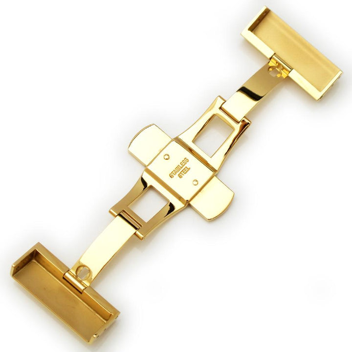 20mm, 22mm, 24mm Deployment Buckle / Clasp, IP Gold Stainless Steel with Release Button - Taikonaut