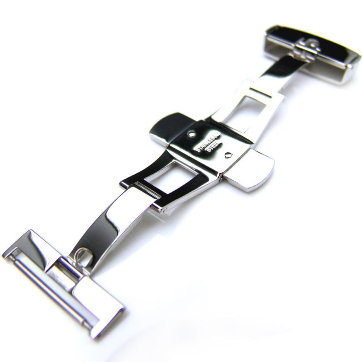 20mm, 22mm, 24mm Deployment Buckle / Clasp, Polished Stainless Steel for Leather Strap - Taikonaut