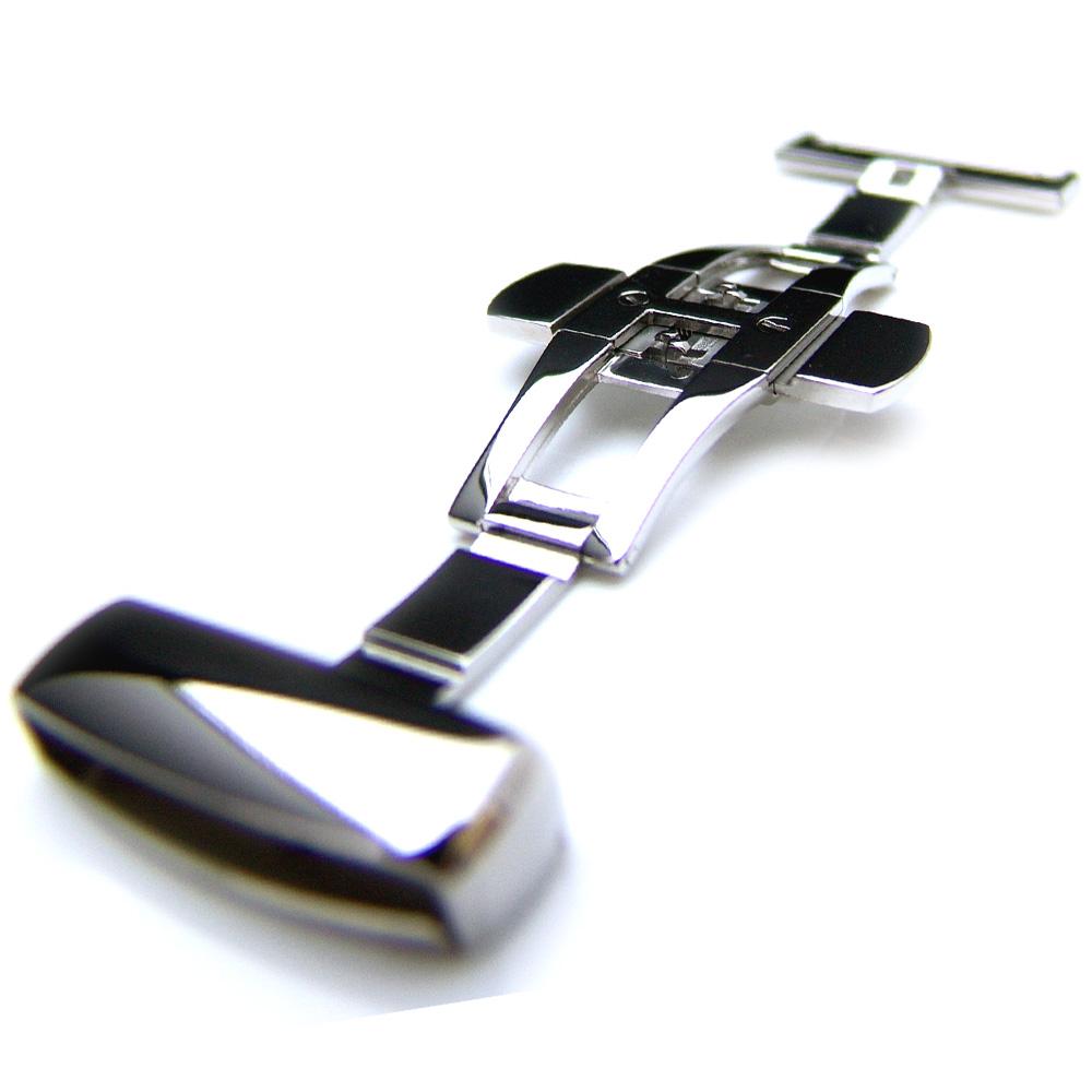 20mm, 22mm, 24mm Deployment Buckle / Clasp, Polished Stainless Steel for Leather Strap - Taikonaut