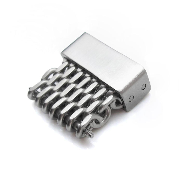 18mm, 20mm, 22mm or 24mm Stainless Steel mesh band extension piece, Brushed - Taikonaut