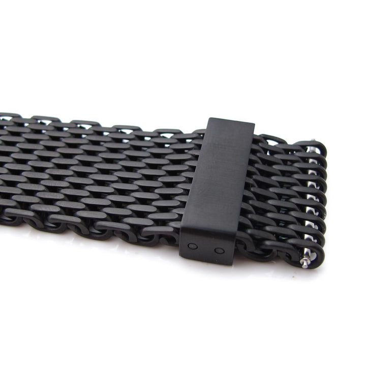 18mm,20mm,22mm or 24mm Stainless Steel mesh band extension piece, PVD Black - Taikonaut