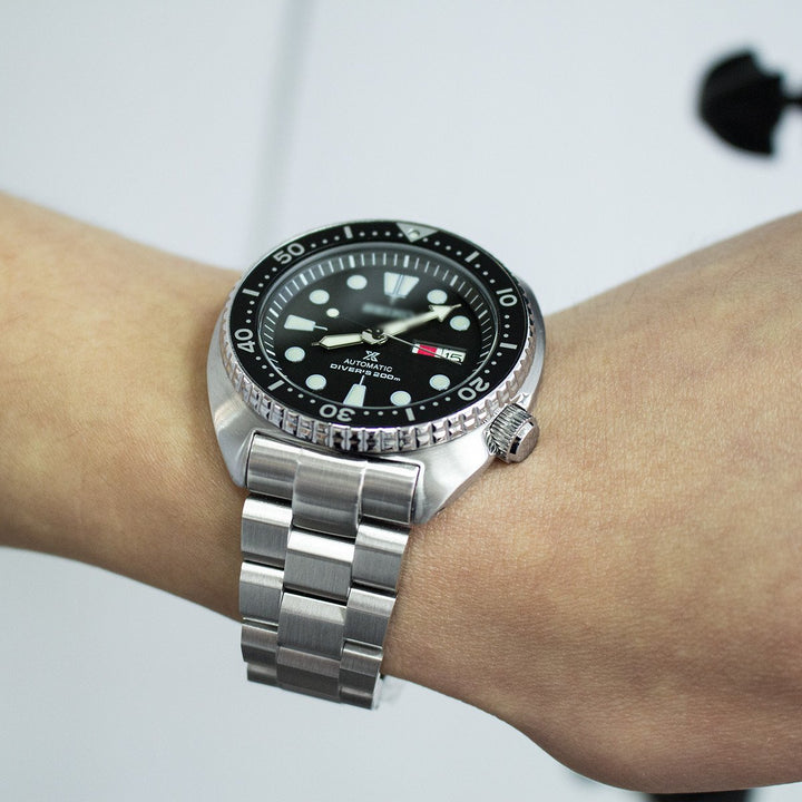 SEIKO 精工復刻鮑魚 SRP777 SRP775 SRPA21 (PADI) 代用鋼錶帶 凱撒三板式 不鏽鋼 V形潛水扣專用帶