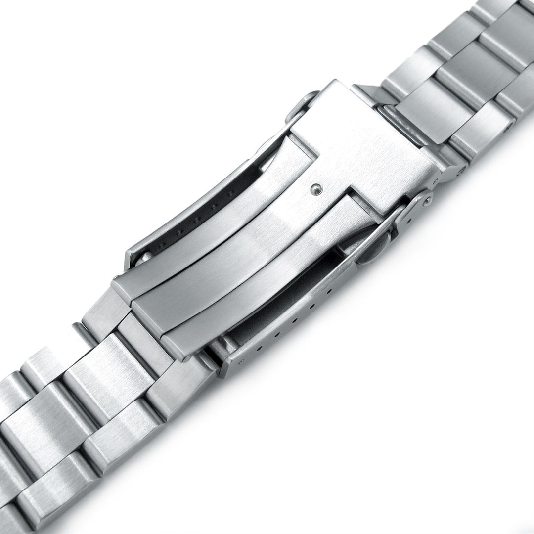 SEIKO 精工登山運動員 SARB017 SPB155 SBEJ005 代用鋼錶帶（兼容 Hamilton 漢密爾頓卡其野戰系列 H70455733）超級3D三板式 不鏽鋼 V形潛水扣 中間拋光版