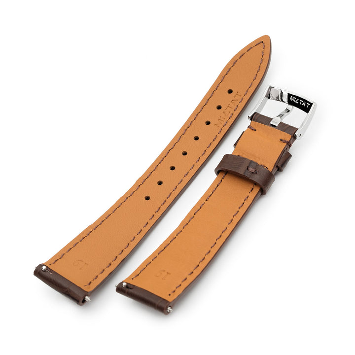 Q.R. 18mm or 19mm Brown CrocoCalf (Italian Croco Grain) Watch Band