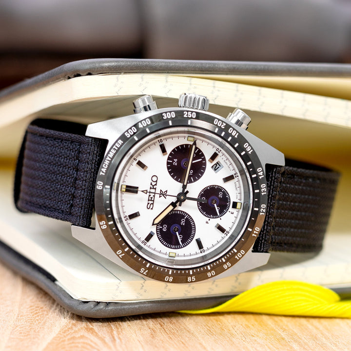 Seiko Speedtimer Panda chronograph SSC813 White Seitona