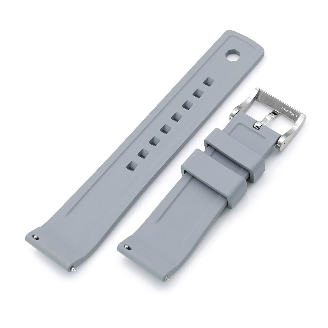 Crisscross Grey FKM Quick Release Rubber Strap, 20mm or 22mm Strapcode Watch Bands