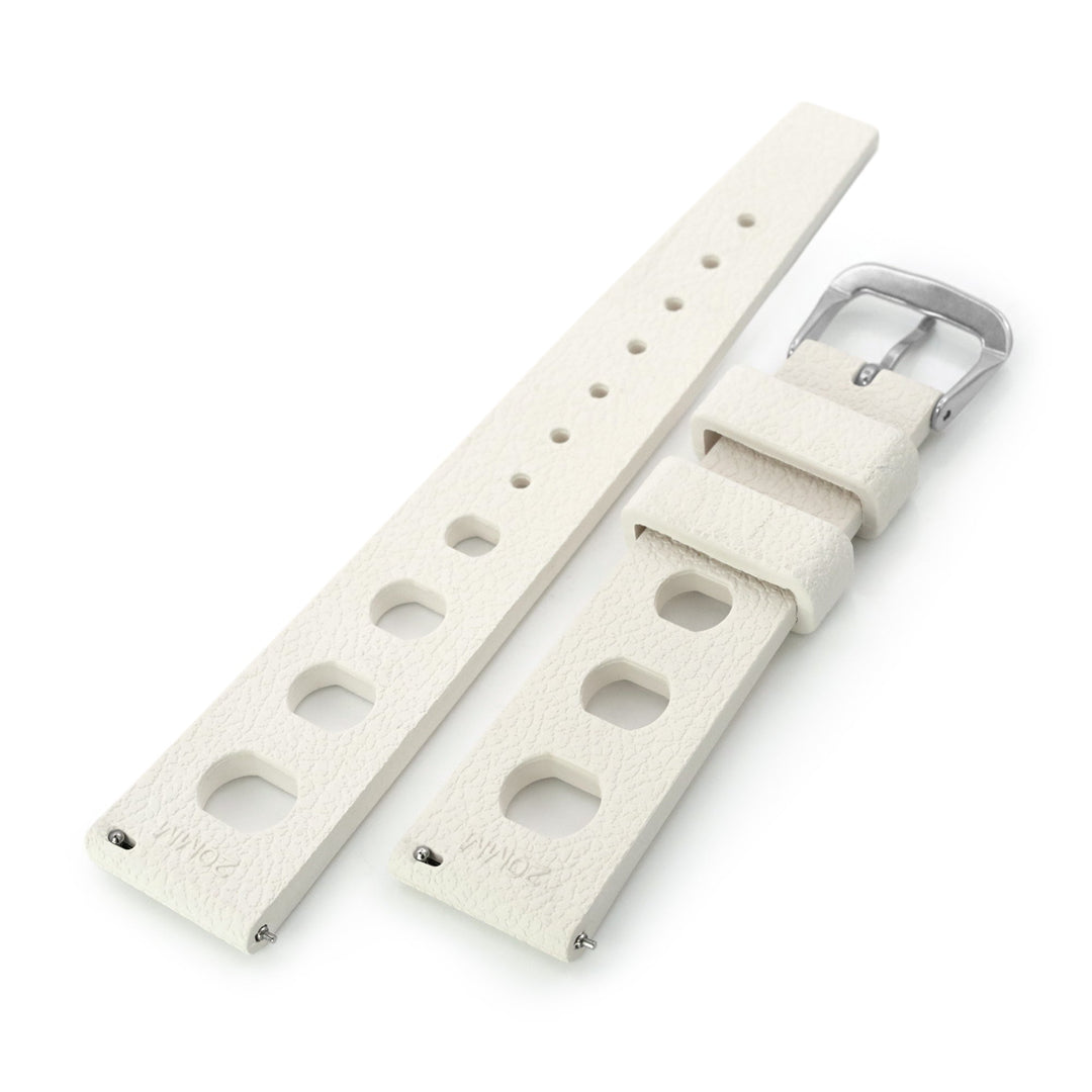 20mm White Large Holes Rally FKM Quick Release Rubber watch band