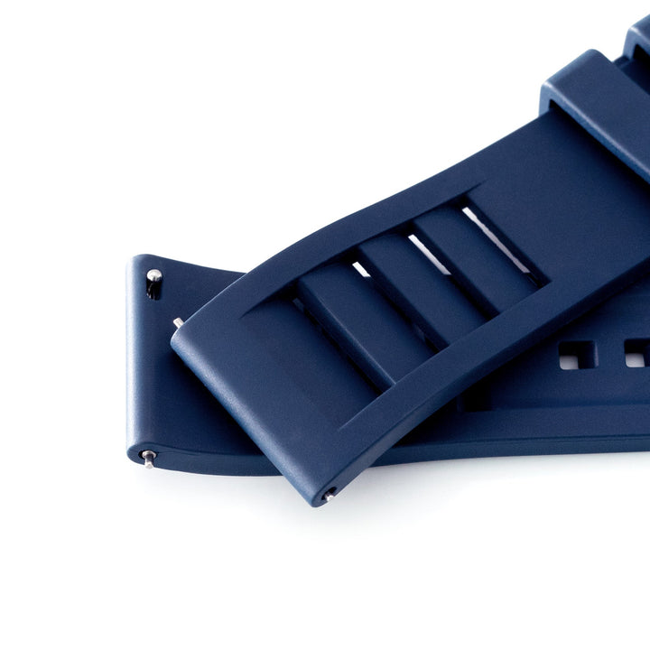 Navy Blue RM Vented FKM Quick Release Rubber Watch Strap, 20mm or 22mm