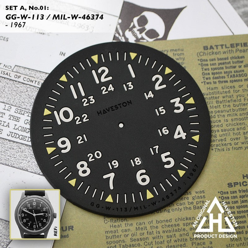 英國 HAVESTON Service Dial - Set A 軍用服務手錶錶盤 耐熱矽膠杯墊 系列套裝(四式入)