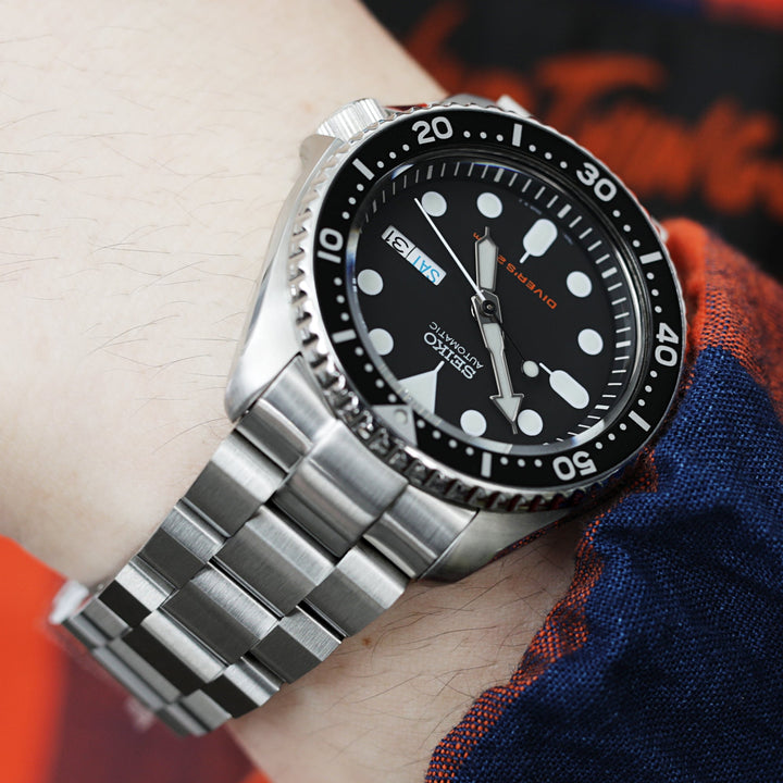 SEIKO 精工水鬼 SKX007 SKX009 SKX011 代用鋼錶帶 凱撒三板式 不鏽鋼 潛水扣專用帶