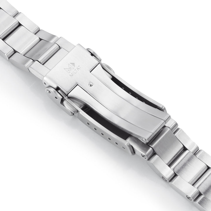 22mm Super-O Boyer Watch Band for Orient Kamasu, 316L Stainless Steel Brushed and Polished V-Clasp