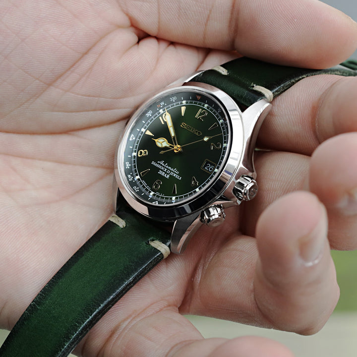 Seiko Alpinist SARB017 Automatic Watch; Citizen Promaster Fugu Asia Limited Diver's NY0111-11E Strapcode Watch Bands