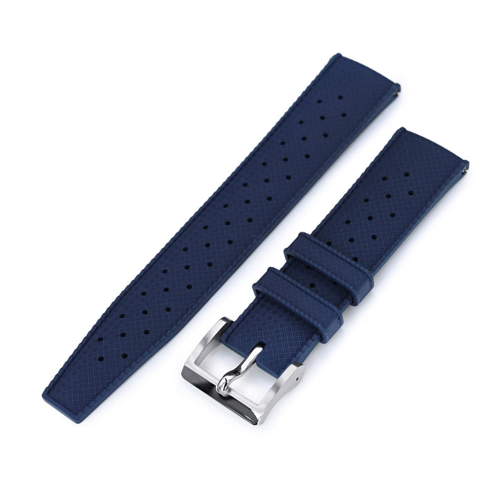 Quick Release Blue Tropic Pro FKM rubber watch strap, 20mm or 22mm Strapcode Watch Bands