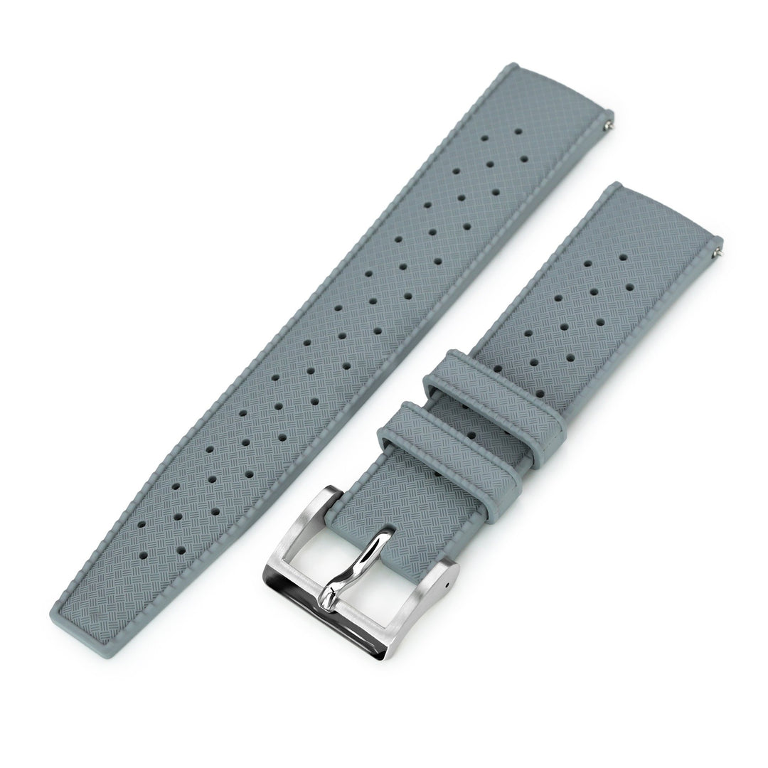 Quick Release Grey Tropic Pro FKM rubber watch strap, 20mm or 22mm Strapcode Watch Bands