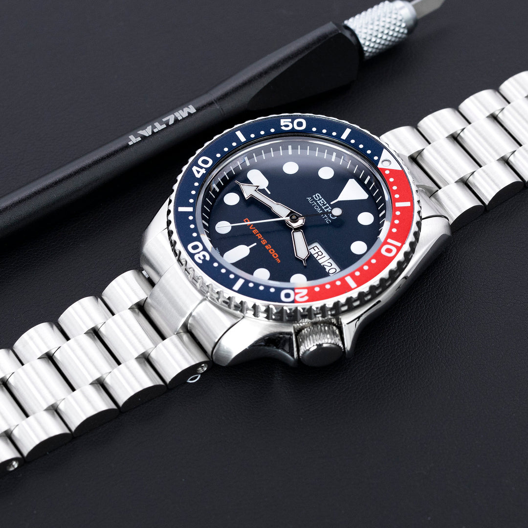 SEIKO 精工水鬼 SKX007 SKX009 SKX011 代用鋼錶帶 總統帶 不鏽鋼 V形潛水扣專用帶