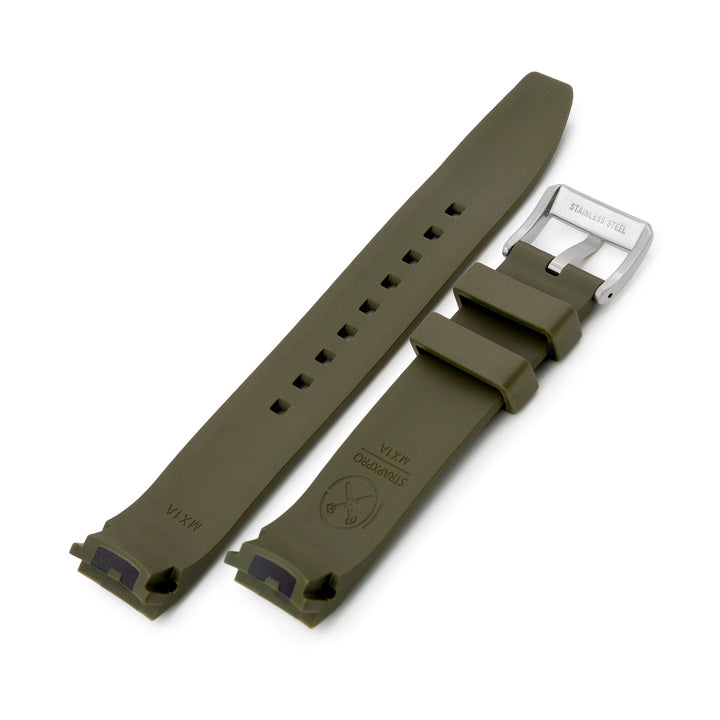 StrapXPro Lite - MX1A Rubber Strap for New Seiko Monster 4th Gen., Military Green