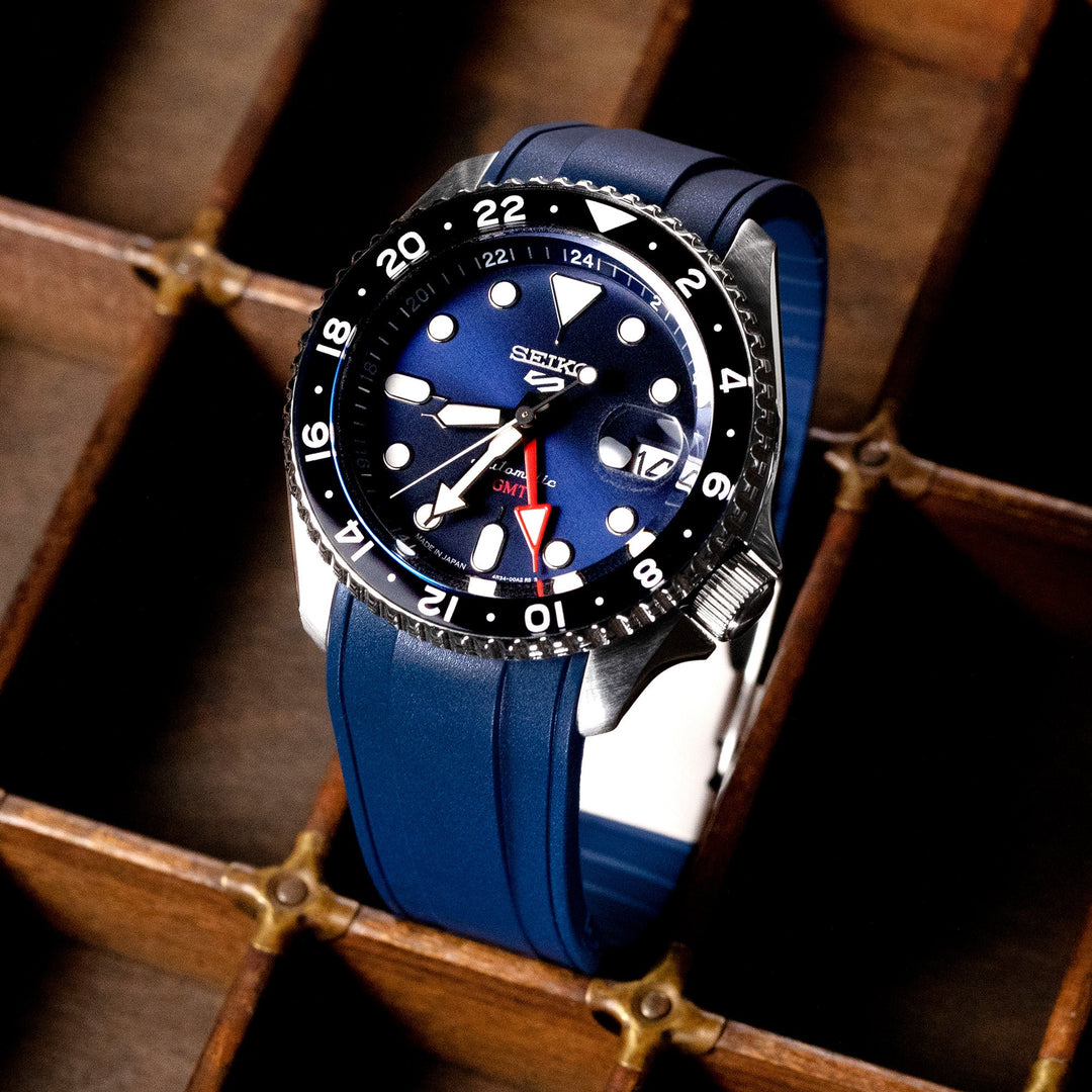 Seiko 5 Sports SRPD71K2 Blue Suits Style new Cal. 4R36, Seiko 5 Sports GMT SSK003K1 Blue